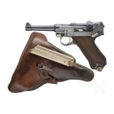 A Luger pistol by Erfurt, 1917, two matching magazines, with holster