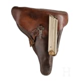 A Luger pistol by Erfurt, 1917, two matching magazines, with holster