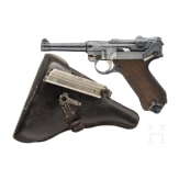 Pistole 08, Erfurt 1918, zwei Magazine, mit Koffertasche