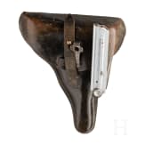 A Luger pistol by Erfurt, 1918/1920, Reichswehr, police, both safeties, two matching magazines, holster