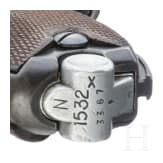 A Luger pistol by Mauser, code "G - S/42", with holster; Kriegsmarine