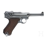 A Luger pistol by Mauser, code "1937 - S/42", with holster