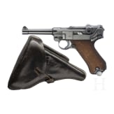 A Luger pistol by Mauser, code "1938 - S/42", with holster; Kriegsmarine