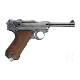 A Luger pistol by Mauser, code "1938 - S/42", with holster; Kriegsmarine