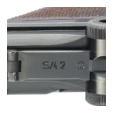 A Luger pistol by Mauser, code "1938 - S/42", with holster; Kriegsmarine