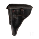 A Luger pistole by Mauser, code "1938 - S/42", 2 matching magazines, holster; Kriegsmarine