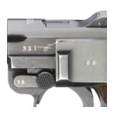 A Luger pistole by Mauser, code "1938 - S/42", 2 matching magazines, holster; Kriegsmarine