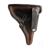 A Luger pistole by Mauser, code "1938 - S/42", 2 matching magazines, holster; Kriegsmarine
