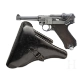A Luger pistol by Mauser, code "1939 - 42", with holster