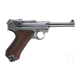 A "K&uuml;" marked Luger pistol by Mauser, code "41 - byf", 2 matching mags, holster; Luftwaffe