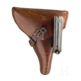 A "K&uuml;" marked Luger pistol by Mauser, code "41 - byf", 2 matching mags, holster; Luftwaffe