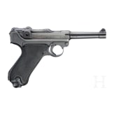 Pistole 08, Mauser, Code "42 - byf" mit SS/Totenkopf und Koffertasche