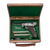 A Luger pistol Mod. 1906 by Vickers Ltd., Commercial, Dutch trial gun in wooden case