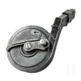 A snail drum magazine, new pattern, for a Luger pistol, by Bing in Nuremberg; with MP adapter