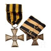 Zwei St.-Georgs-Kreuze, private Fertigungen, Russland bzw. deutsche Fertigung, 19. bzw. Anfang 20. Jhdt.