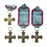 Vier Veteranendenkzeichen f&uuml;r die Feldz&uuml;ge 1790 - 1812