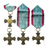 Vier Veteranendenkzeichen f&uuml;r die Feldz&uuml;ge 1790 - 1812