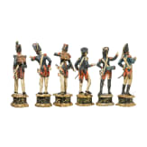 Sechs Uniformfiguren der franz&ouml;sischen Infanterie, 1. H&auml;lfte 19. Jhdt.