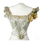Kaiserin Elisabeth von Österreich - lindgrünes Seidenoberteil mit Perlen- und Blütenbesatz, R. Aufhauser, Wien, um 1860/70