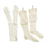 Kaiserin Elisabeth von &Ouml;sterreich - ein Paar wei&szlig;e Lederhandschuhe, vor 1889