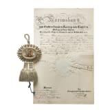 Maximilian Graf Verri della Bosia (1824 - 1909) - Portepee zum Kammerherrenschl&uuml;ssel und Dokument, datiert 1863