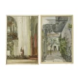Georg Rudolph - Sammlung 31 Originalaquarelle und -zeichnungen aus dem 1. Weltkrieg sowie Ausweis
