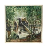 Georg Rudolph - Sammlung 31 Originalaquarelle und -zeichnungen aus dem 1. Weltkrieg sowie Ausweis