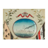 Seidenstickbild "Zur Erinnerung an meine Dienstzeit", S.M.S. Tsingtau, 1909 - 1912