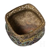 A partially gilt bronze and polychrome enamel bowl, Kashmir, circa 1900