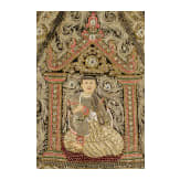 Feines Kalaga-Seidenstickerei-Bildnis eines Prinzen, Birma, Ende 19. Jhdt.