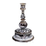 A large enamelled candlestick, Limoges, 19th century or before