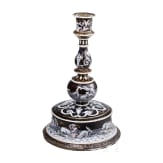 Großer emaillierter Glockenfußleuchter im Stil der Renaissance, Limoges, 19. Jhdt. oder früher