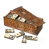 A German boxed set of Domino tiles, mid-18th century