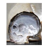 An Italian mother-of-pearl memento mori carving, 19th century