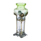 An Art Nouveau glass vase with plated mounting, Geislingen, WMF (mounting), circa 1920
