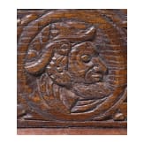 A Dutch oat casket with carved front, 17th century