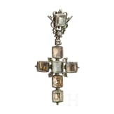 A South German gem studded cross pendant, 1st half of the 18th century