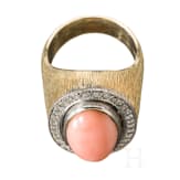 Brillant-Ring mit Engelskoralle