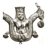 Silber-Anhänger mit Rasseln in Form einer Meerjungfrau, Neapel, Anfang 19. Jhdt.