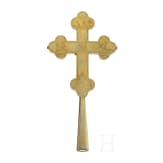 Sehr fein graviertes Vermeil-Kruzifix (Prozessionskreuz), Russland, St. Petersburg, Dmitrij Andrejew, 1848