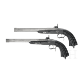 A deluxe cased pair of French percussion pistols, circa 1850
