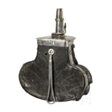 An exceptional Italian boiled-leather powder flask, circa 1580