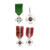 Four noble orders in original leather case, 1st half of the 20th century