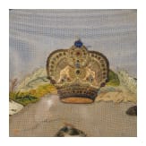 Emperor Franz Joseph I of Austria - an embroidered portrait of the young emperor, circa 1850
