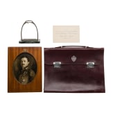 A portrait photo of Emperor Charles I, an envelope, a briefcase and a clock holder, 1st quarter of the 20th century