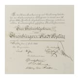 Hermann Hallwich (1838 - 1913) - a luxurious honorary citizenship document, 1886