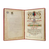 A certificate of nobility of the Duchy of Bukowina for Michael Ritter von Zotta, 1898