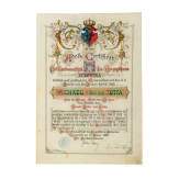A certificate of nobility of the Duchy of Bukowina for Michael Ritter von Zotta, 1898