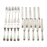 King Luis I of Portugal (1838 - 1889) - 20 pieces of cutlery from the royal silverware, circa 1860 - 1870