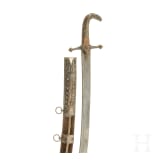 A Saudi Arabian shamshir with an older blade of Wootz Damascus, 20th century